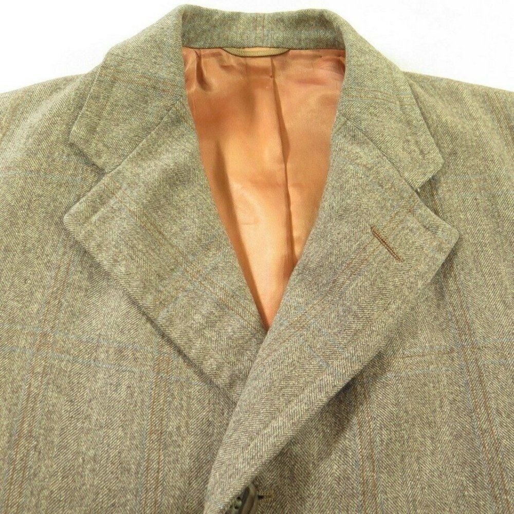 Vintage 50s Desmonds Wool Overcoat M Brown Buttons - Picture 8 of 10